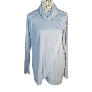 Banana‎ Republic Womens Light Blue Cowl Neck Knit Sweater Long Sleeve Size L